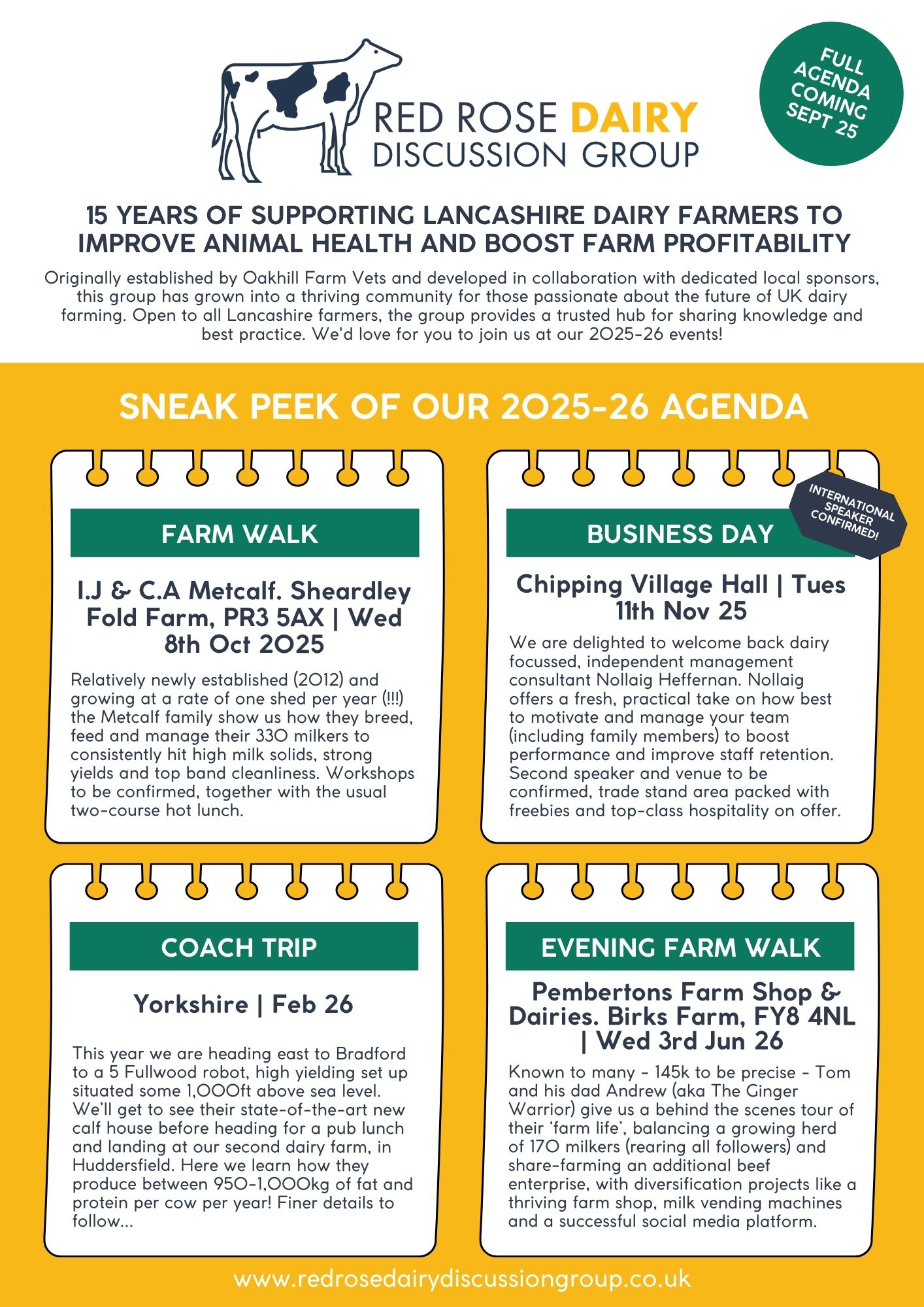 Red Rose Dairy Discussion Group Agenda 2025-2026